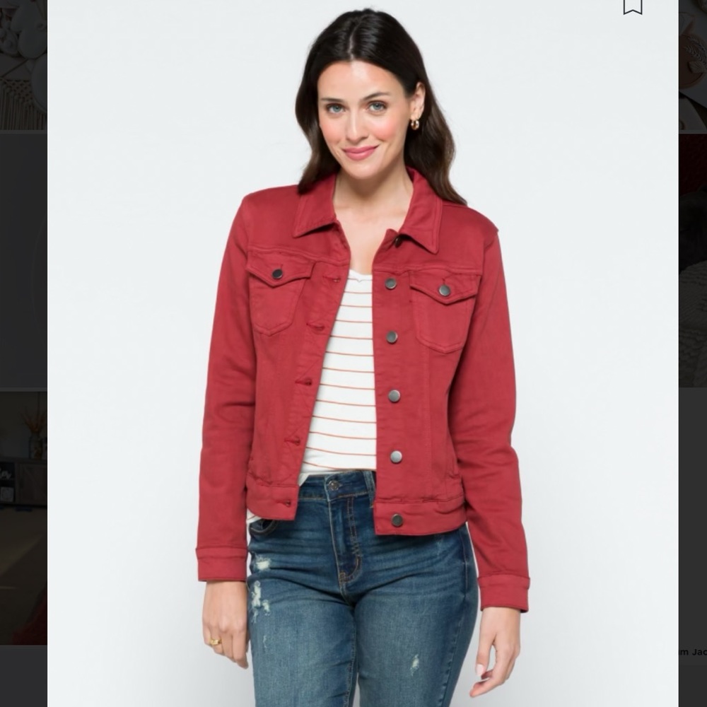 Stretch Colored Denim Jacket, XXL